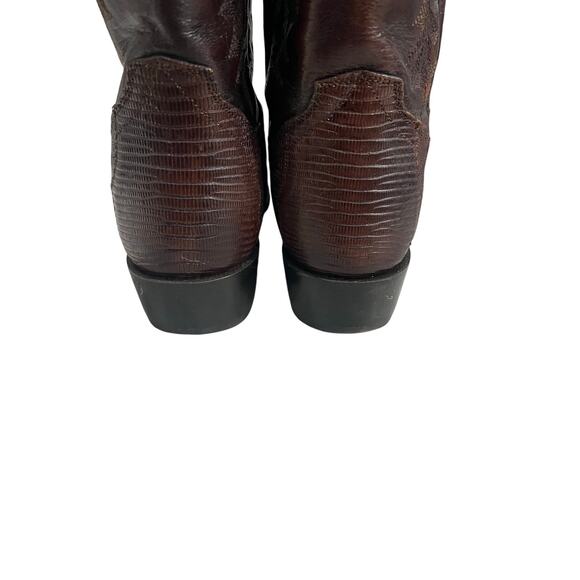 Dan Post Lizard Skin Cowboy Boots Mens 8 EW Brown Western Leather USA DP3051R main image 8